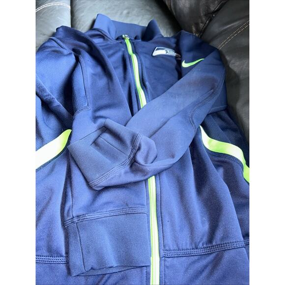 Nike Other - Seattle Seahawks Jacket Mens Size Medium Nike NFL Apparel Full Zip Shrunk Blue